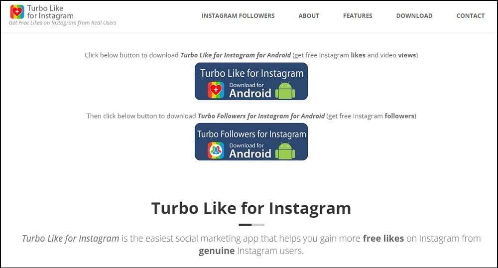 Turbo Like for Instagram apps