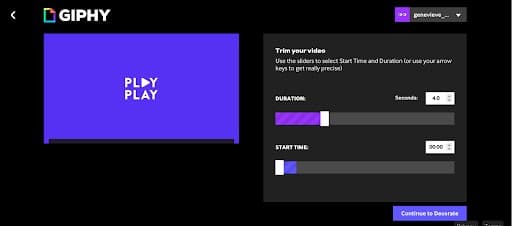 Upload your recording to GIPHY