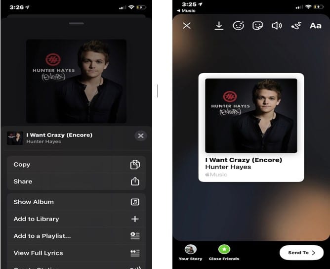 Add Music to Instagram Story From Apple Music