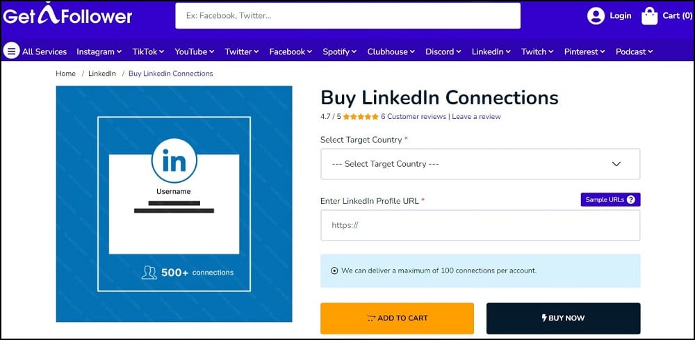 GetAFollower for Buy LinkedIn Connections
