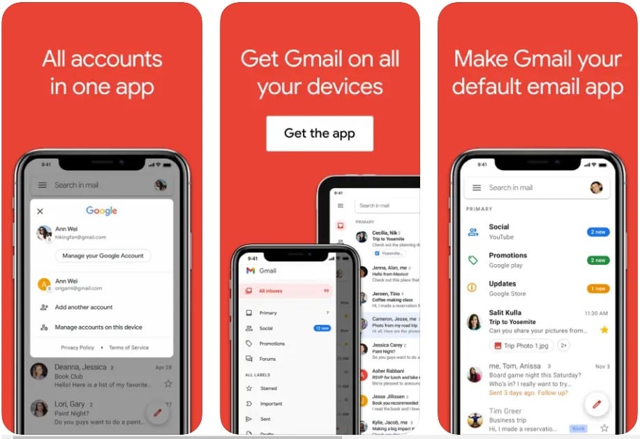 Gmail apps from apps store