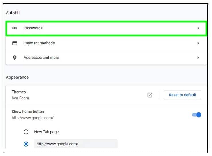 Launch the password manager