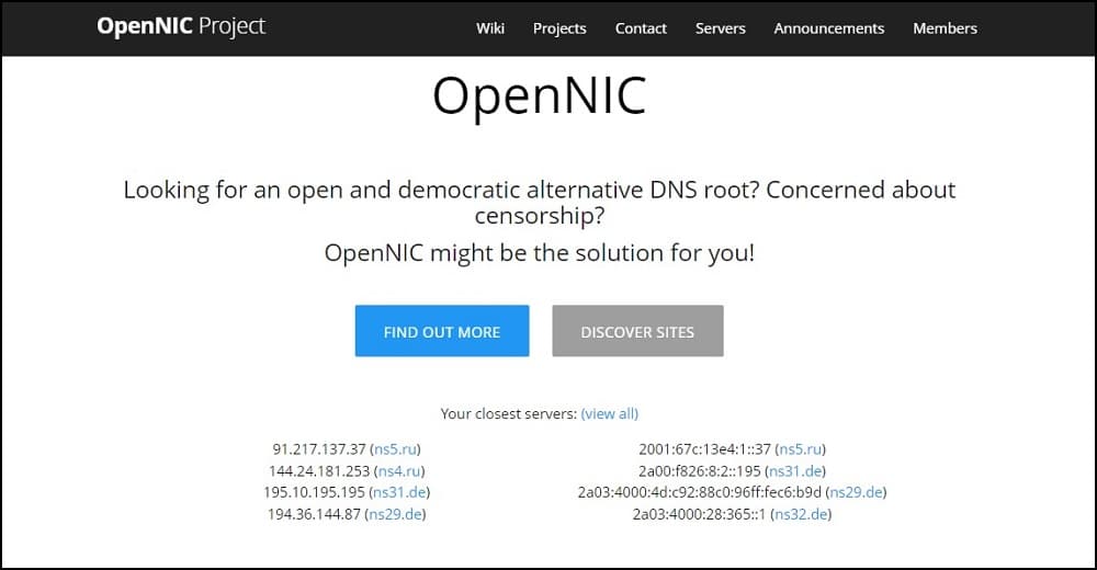 OpenNIC Homepage