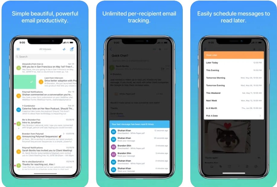 Polymail apps from apps store