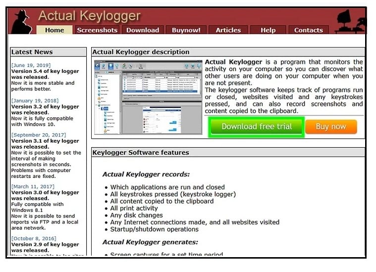 Setup the keylogger on the your target’s computer