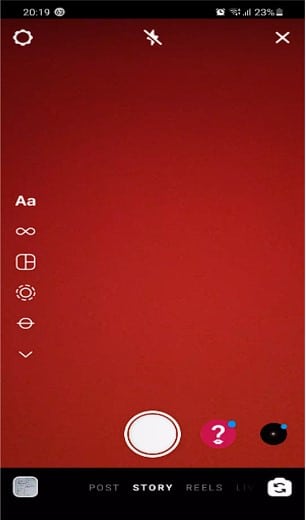 Touch the icon at the top-left side of the screen