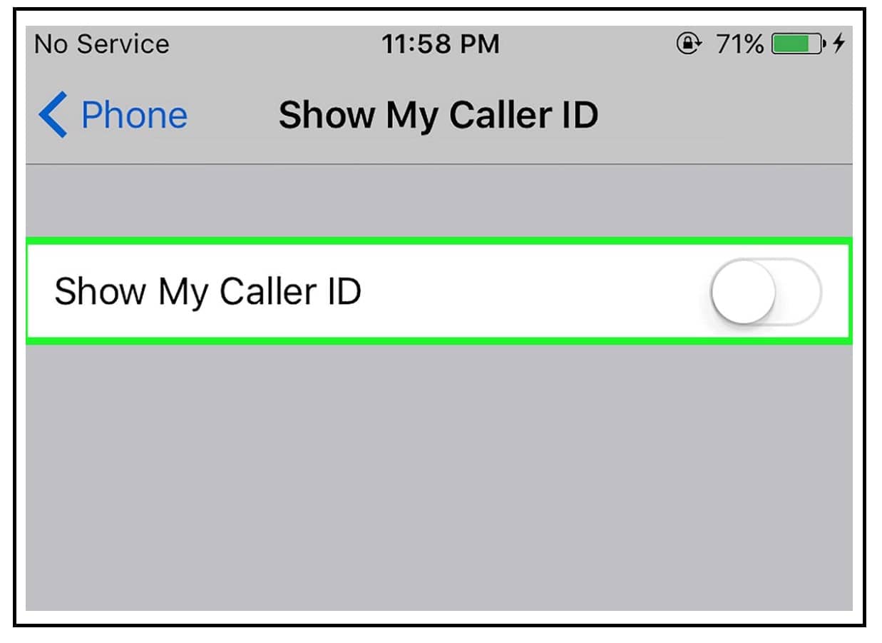 Show my caller ID and ensure you switch the icon to flip