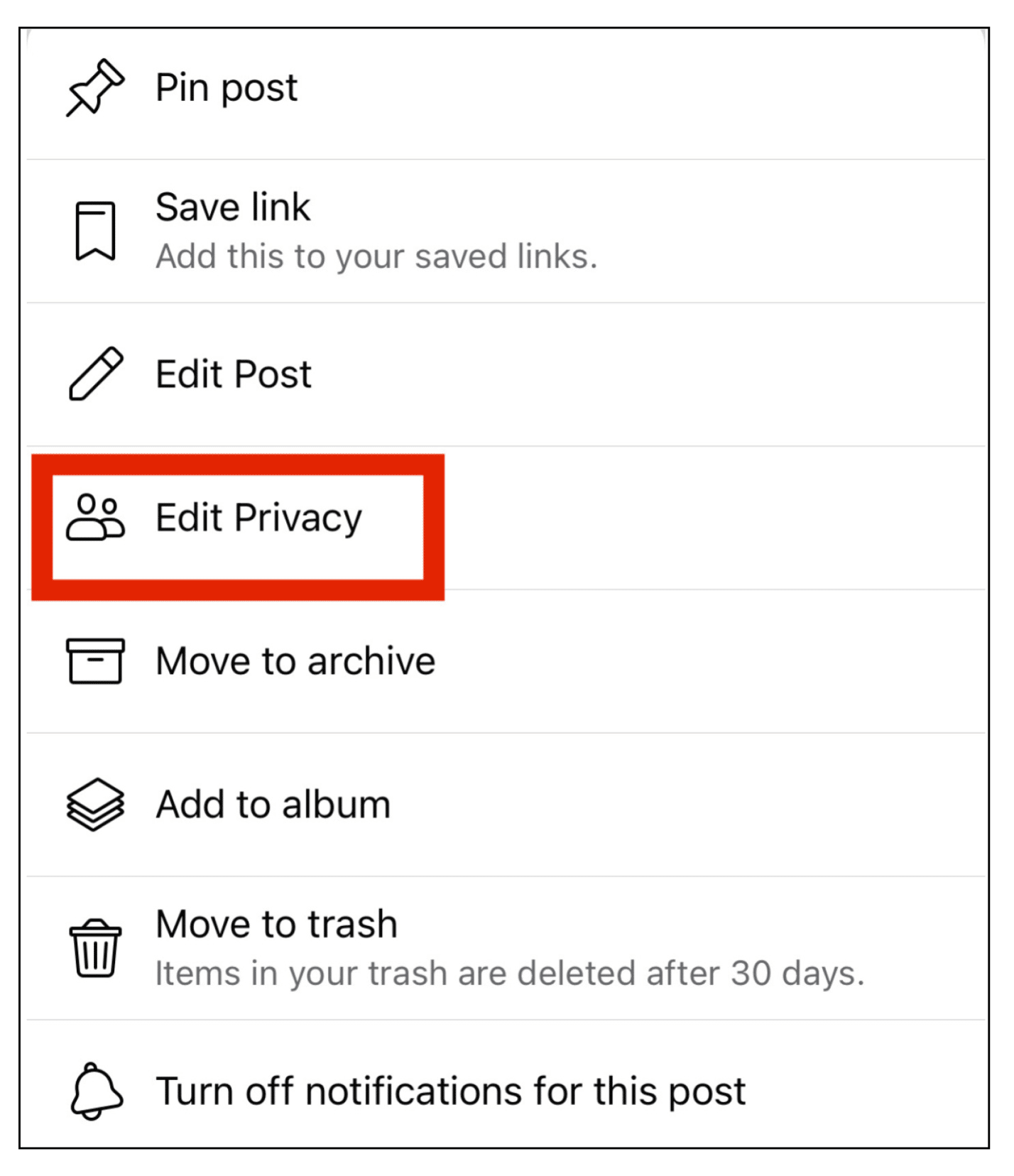 Edit Privacy