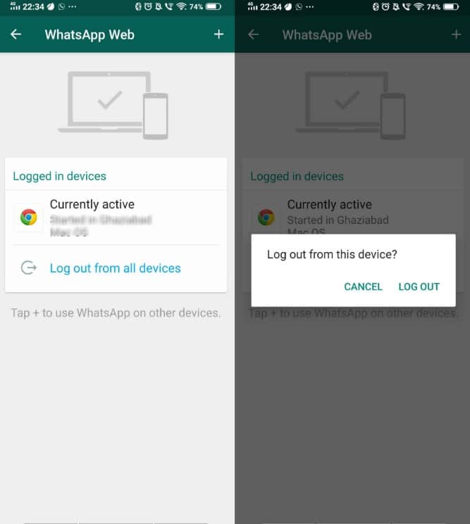 Logout From WhatsApp from Phone