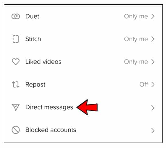 Direct messages and proceed on TikTok