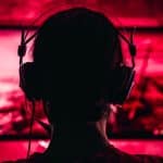 Woman playing video games