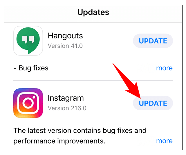 Update Your Instagram App