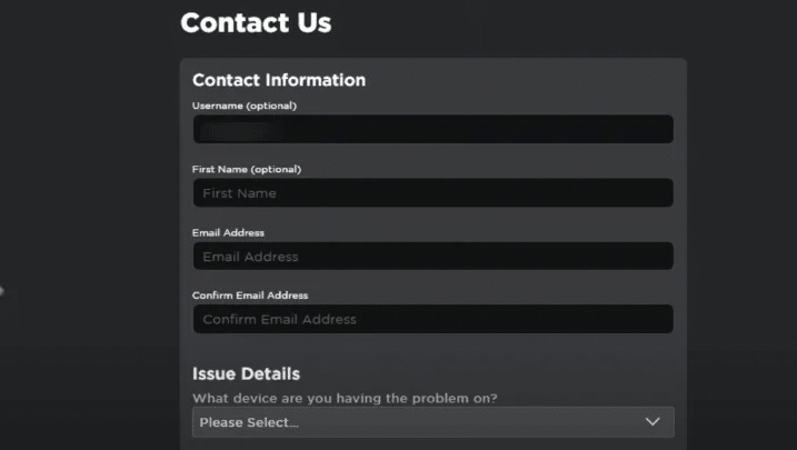 Fill in your contact information