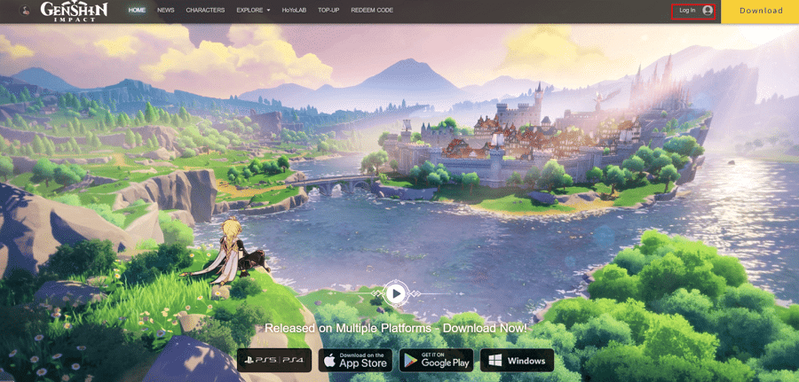 Genshin Impact web platform