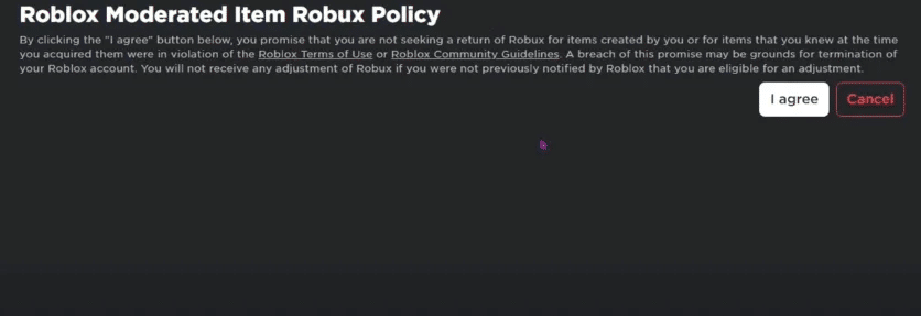 Navigate to the Roblox Support form