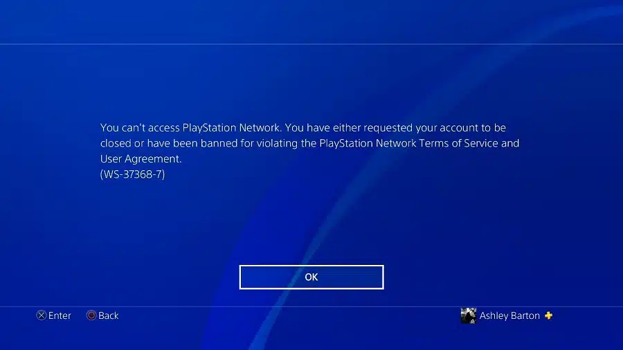 Network Ban by Playstation