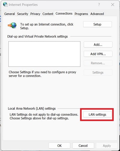 lan setting