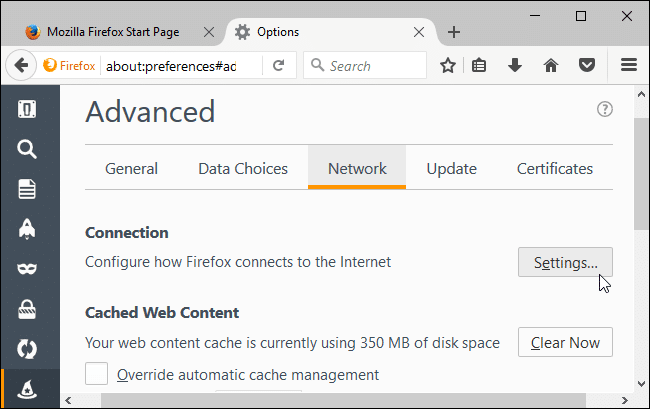 network settings