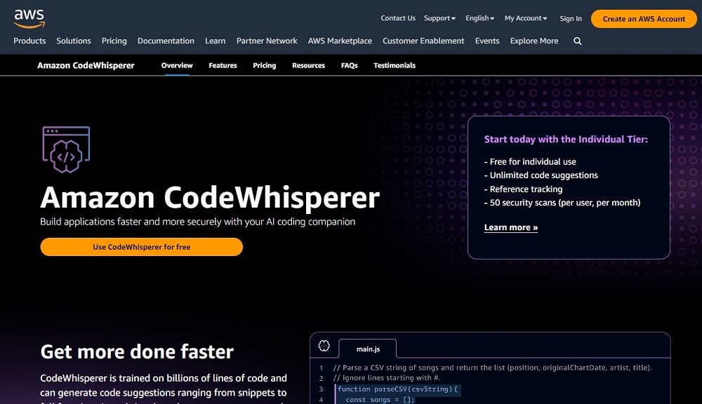 Amazon Codewhisperer Overview