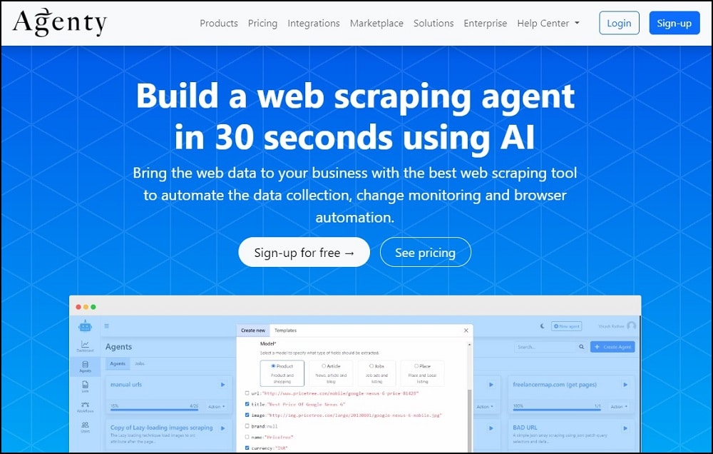 Agenty for Free Proxy Scraper