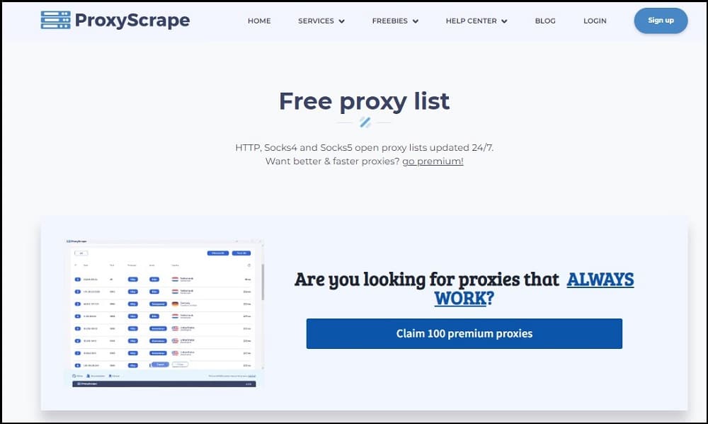 ProxyScrape Free for Free Proxy Scraper