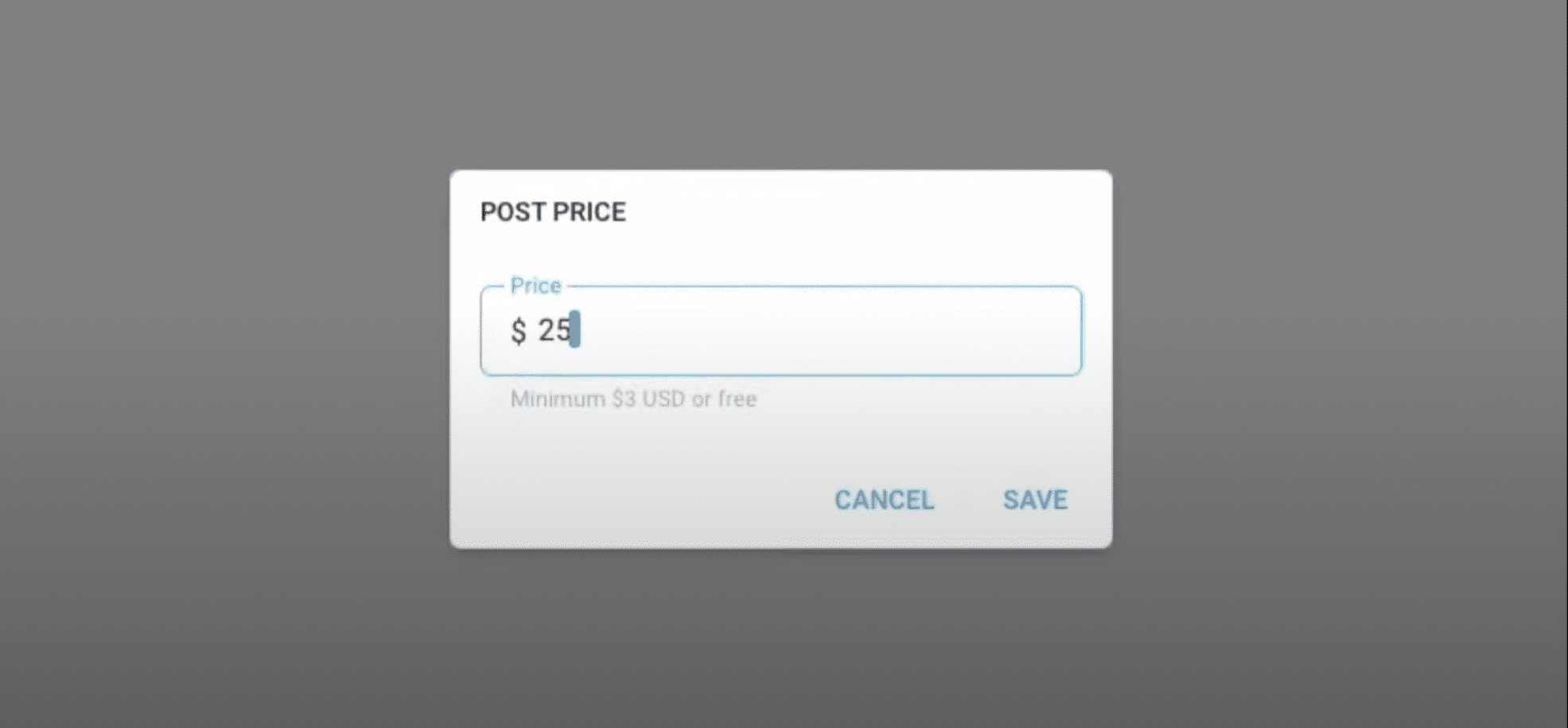 type in your price